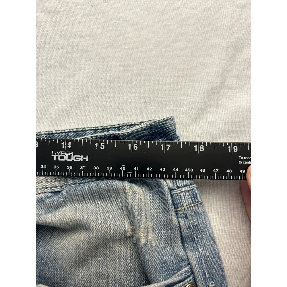 Montero Jeans Mens 36x32 Blue Distressed Ripped Straight Y2K Denim Flap Pocket